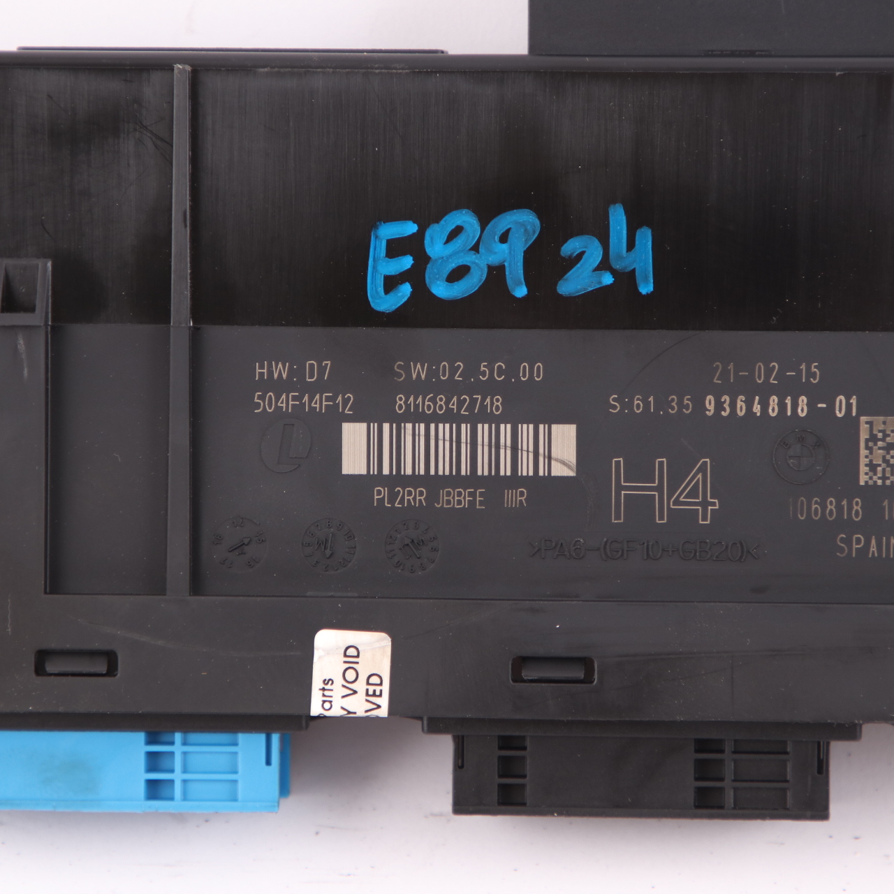 BMW Z4 E89 ECU Body Control Modul Anschlussdose H2 PL2RR JBBFE IIIR 9364818