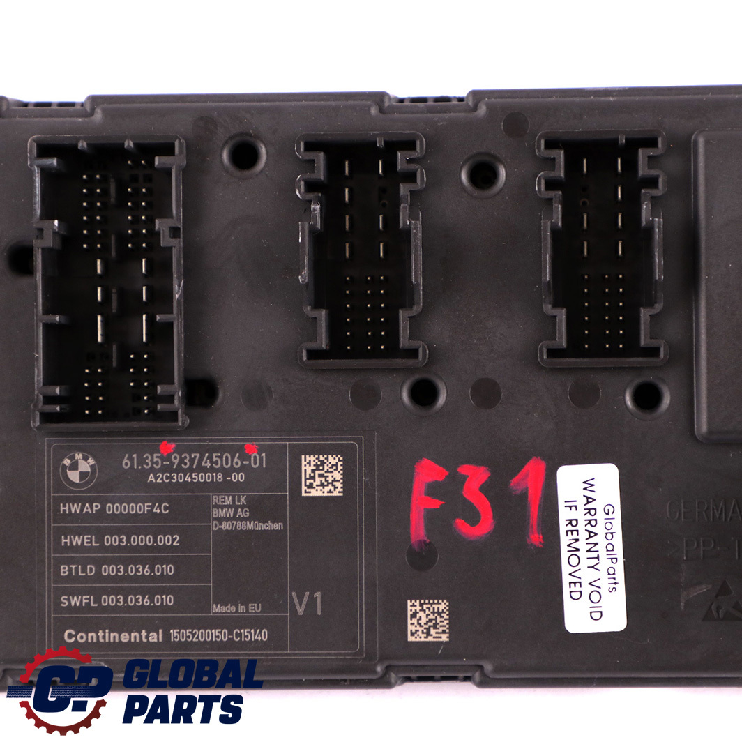 BMW F20 F21 F30 F31 F32 Karosseriesteuergerät Modul REM 9374506