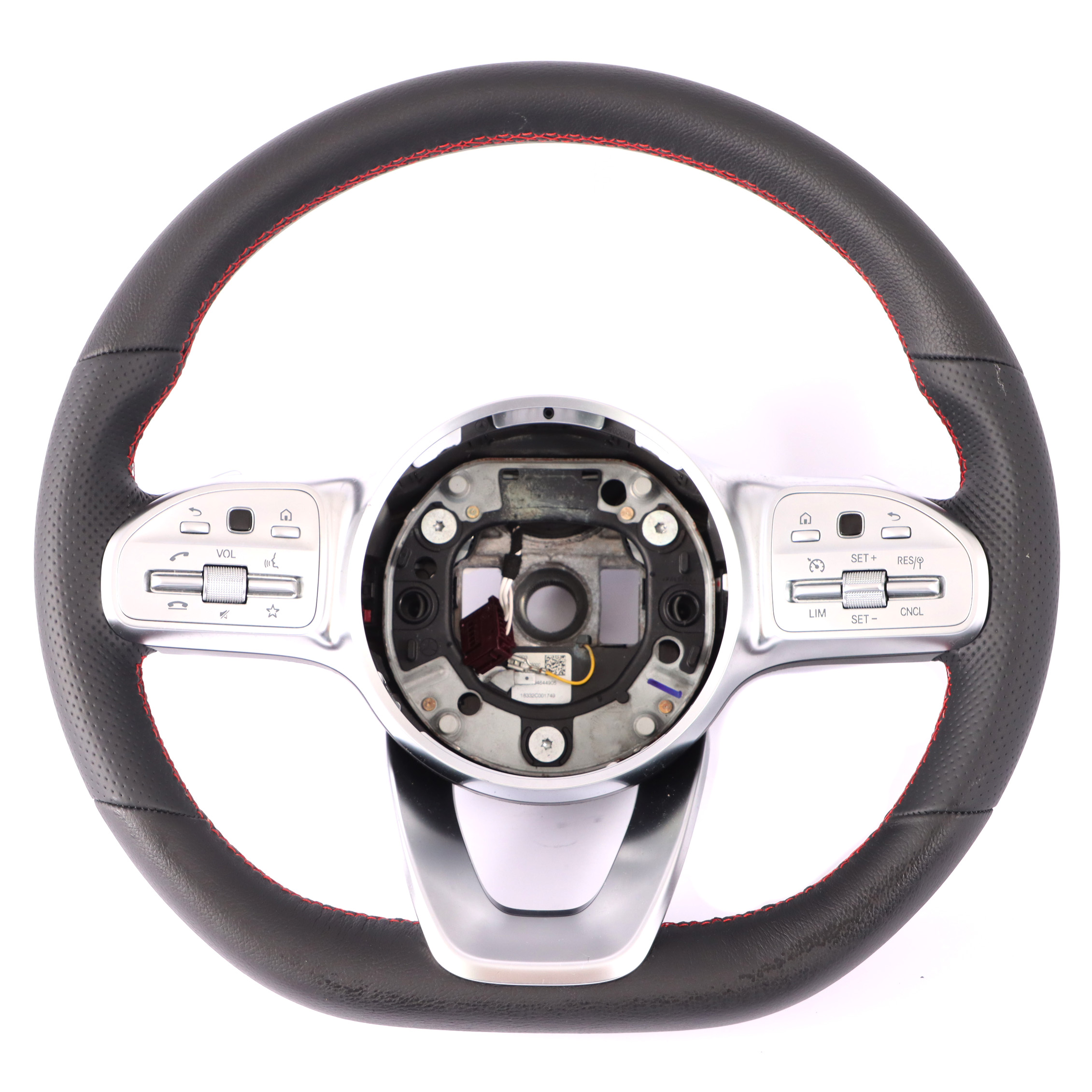 Steering Wheel Mercedes C118 W177 NEW Black Leather Paddle Shift Red Threads