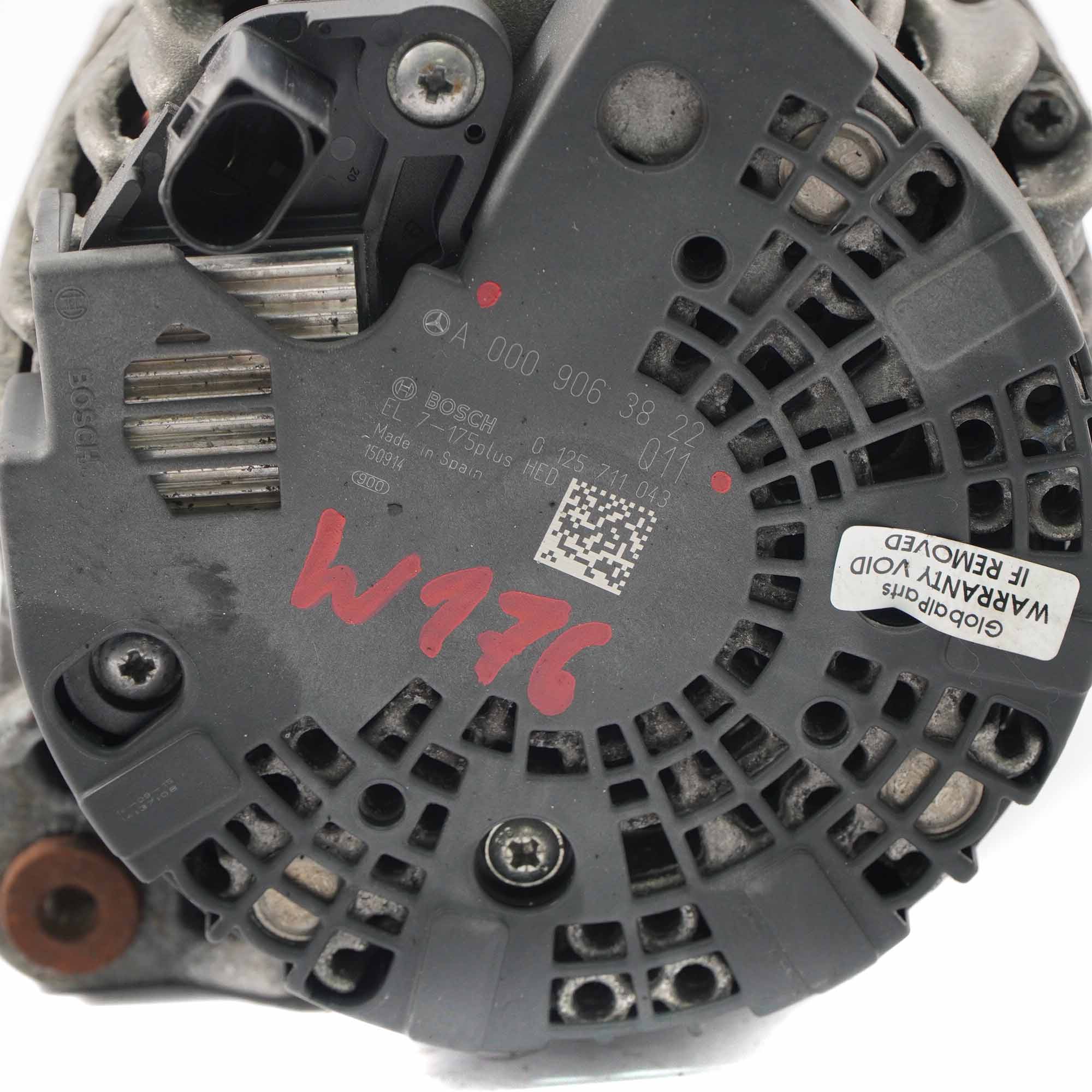 Mercedes W176 W246 Diesel Motor Alternator Generator Valeo 175A A0009063822