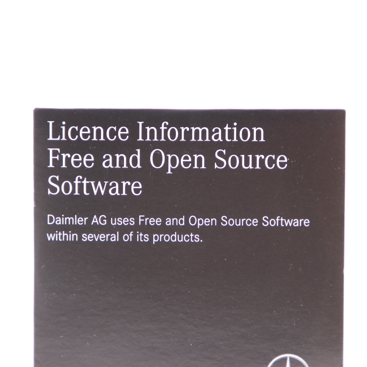 Mercedes W177 W247 Lizenzinformationen Freie Open Source Software A1178272500