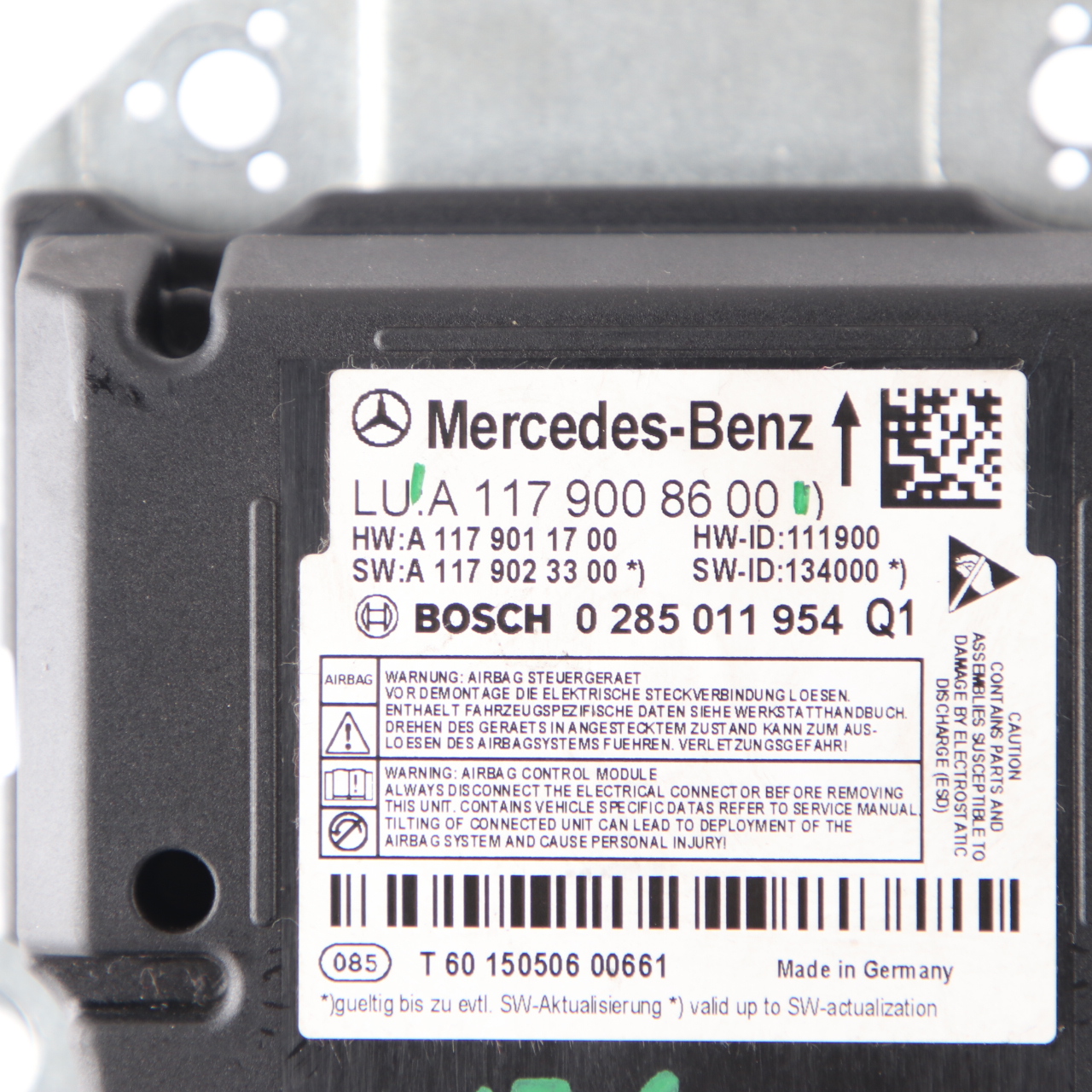 Airbag Modul Mercedes V176 Airbag SRS Steuergerät ECU A1179008600