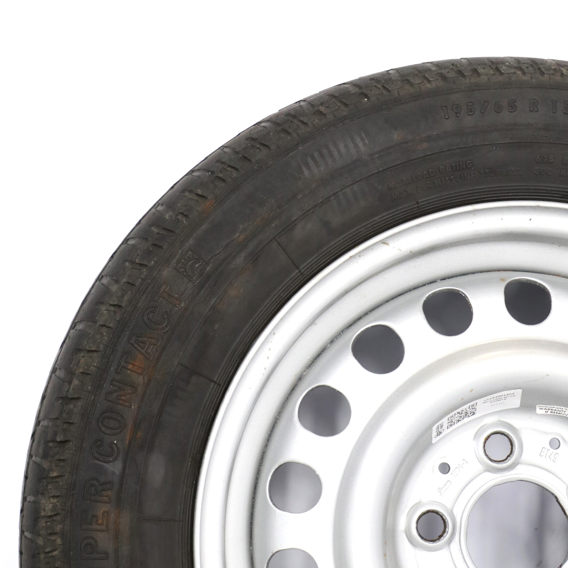 Mercedes W124 Stahl felge Bereifung Continental 195/65 R15 6,5J A1244001202