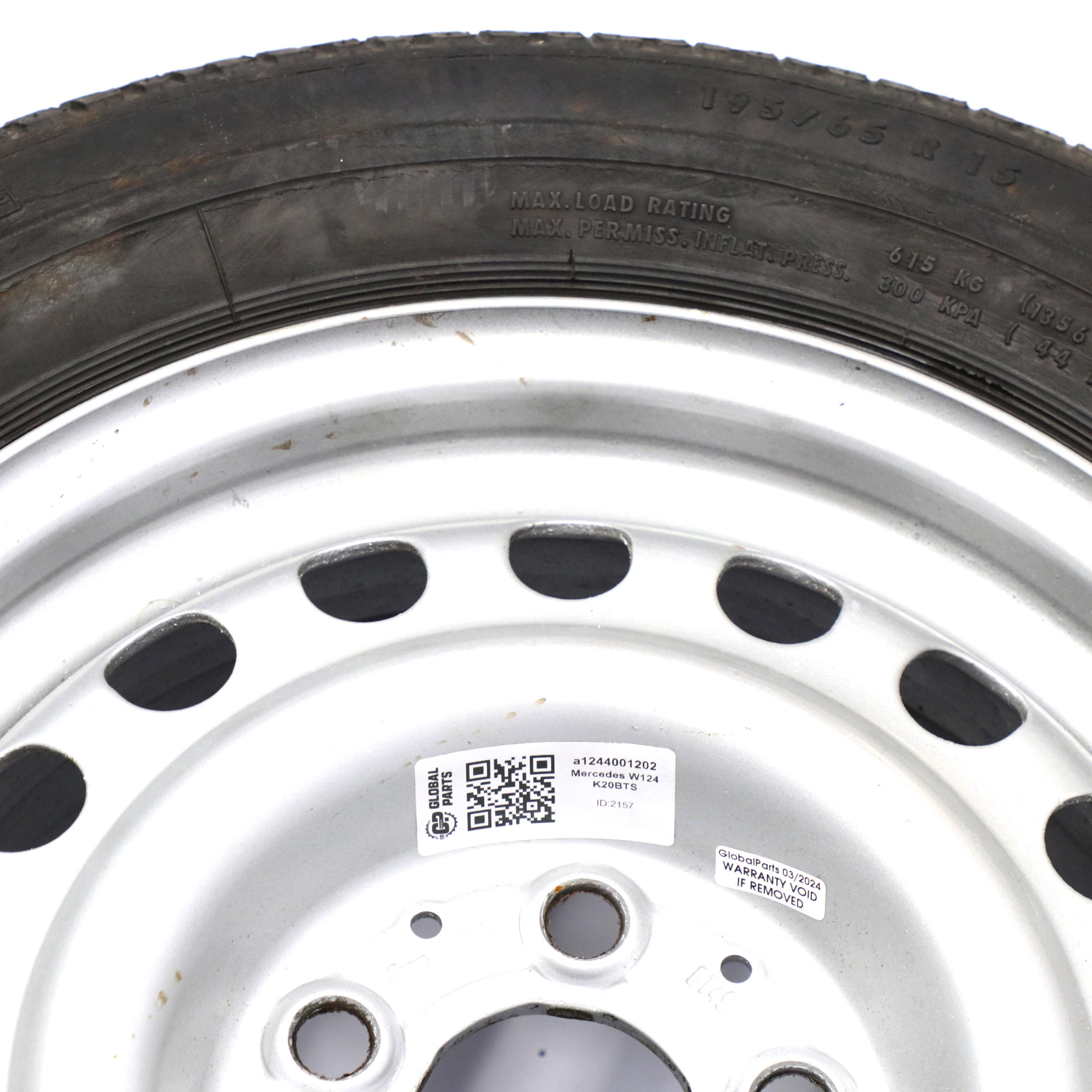 Mercedes W124 Stahl felge Bereifung Continental 195/65 R15 6,5J A1244001202