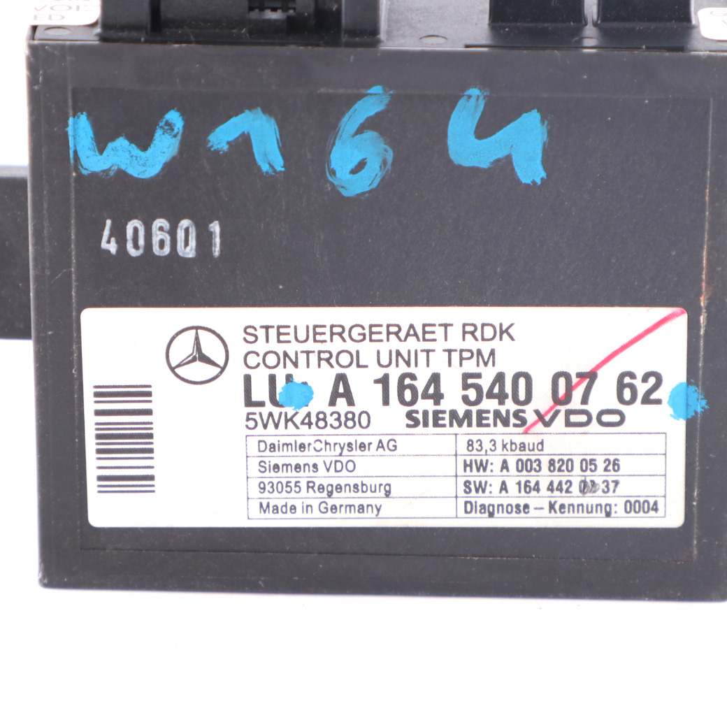 Mercedes W164 W211 C219 Reifendruck Überwachung Steuerung Modul A1645400762