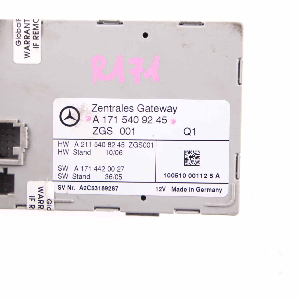 Mercedes SLK R171 Gateway Steuergerät Gateway Modul ECU A1715409245