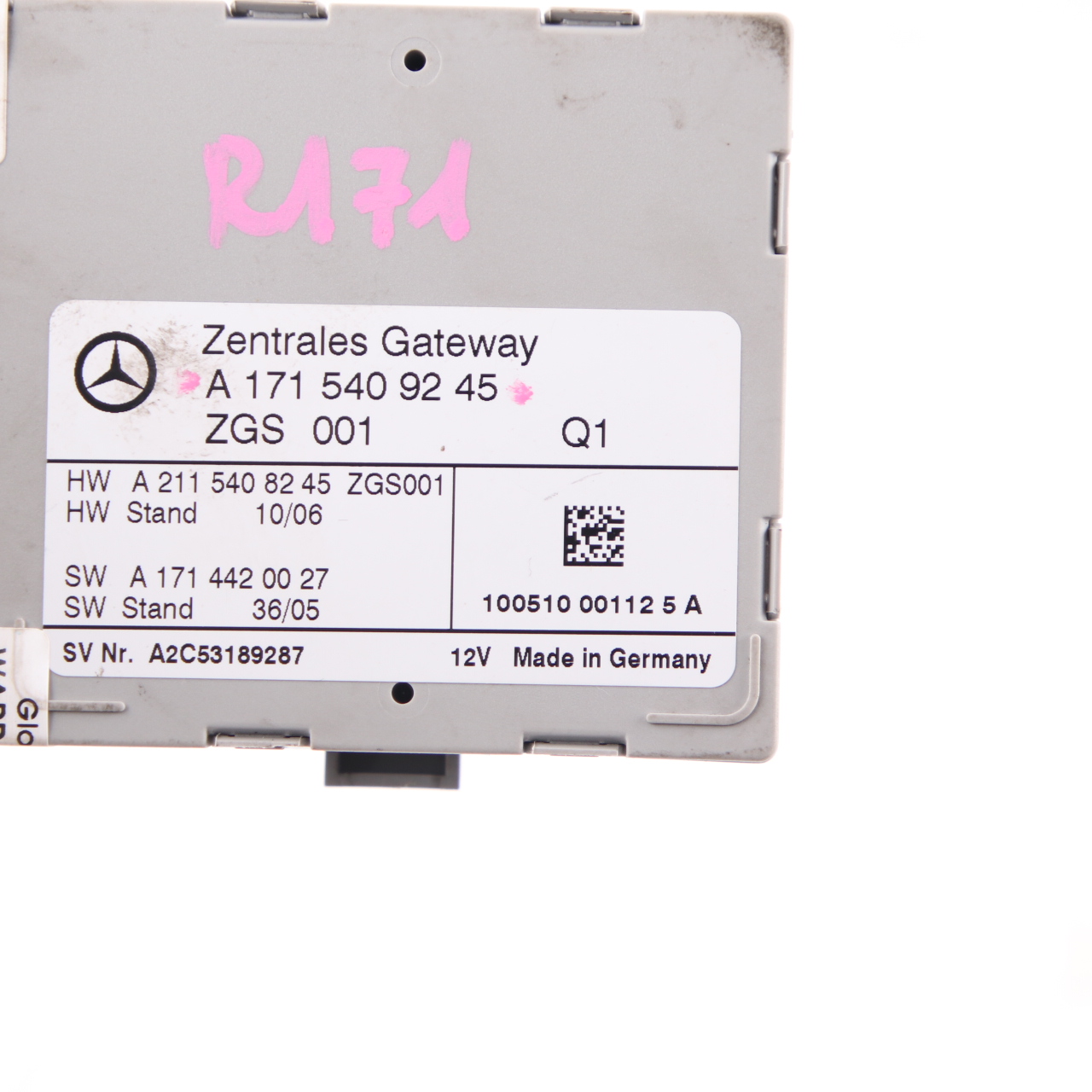 Mercedes SLK R171 Gateway Steuergerät Gateway Modul ECU A1715409245