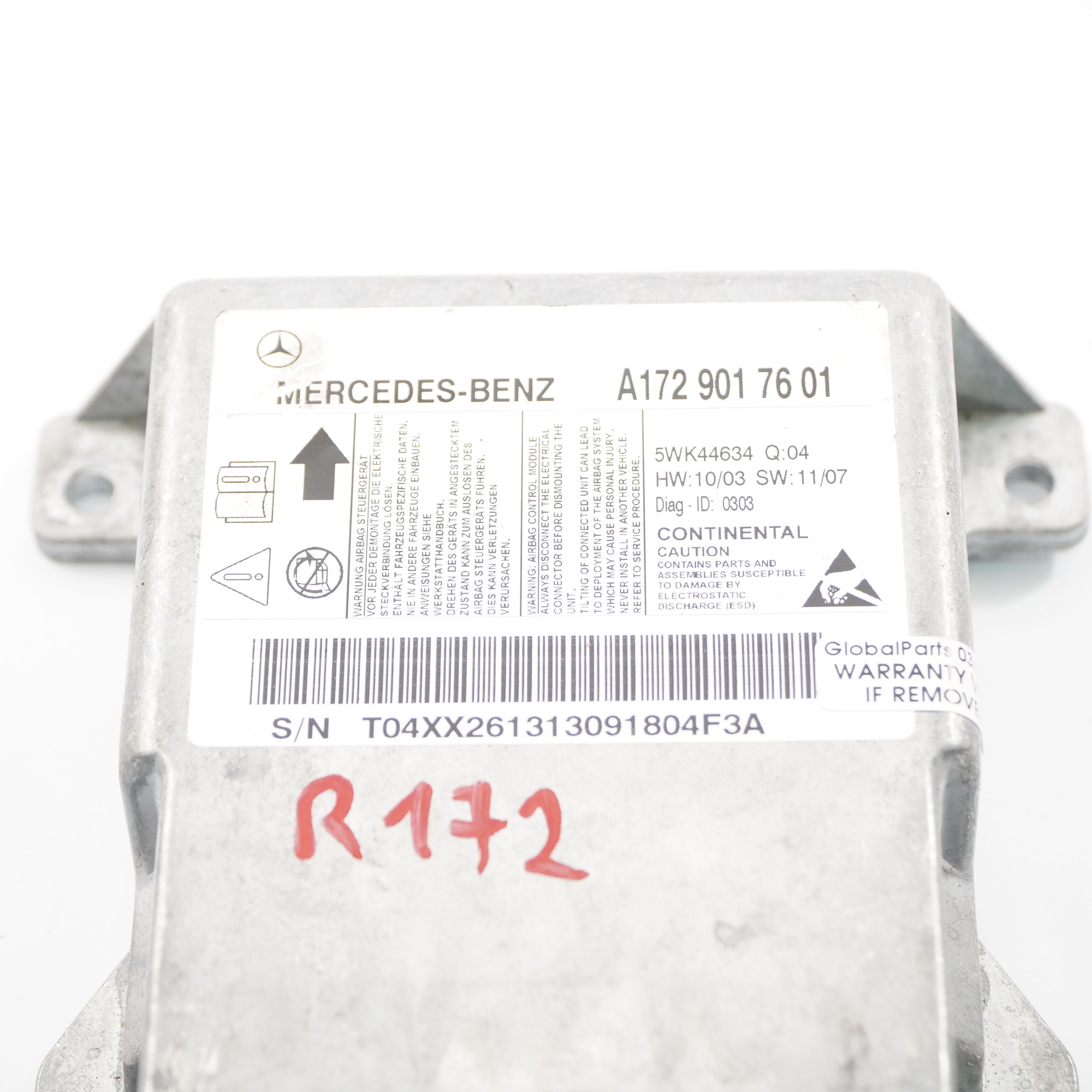 Mercedes SLK R172 Vorderseite Air Modul SRS Steuergerät ECU A1729017601