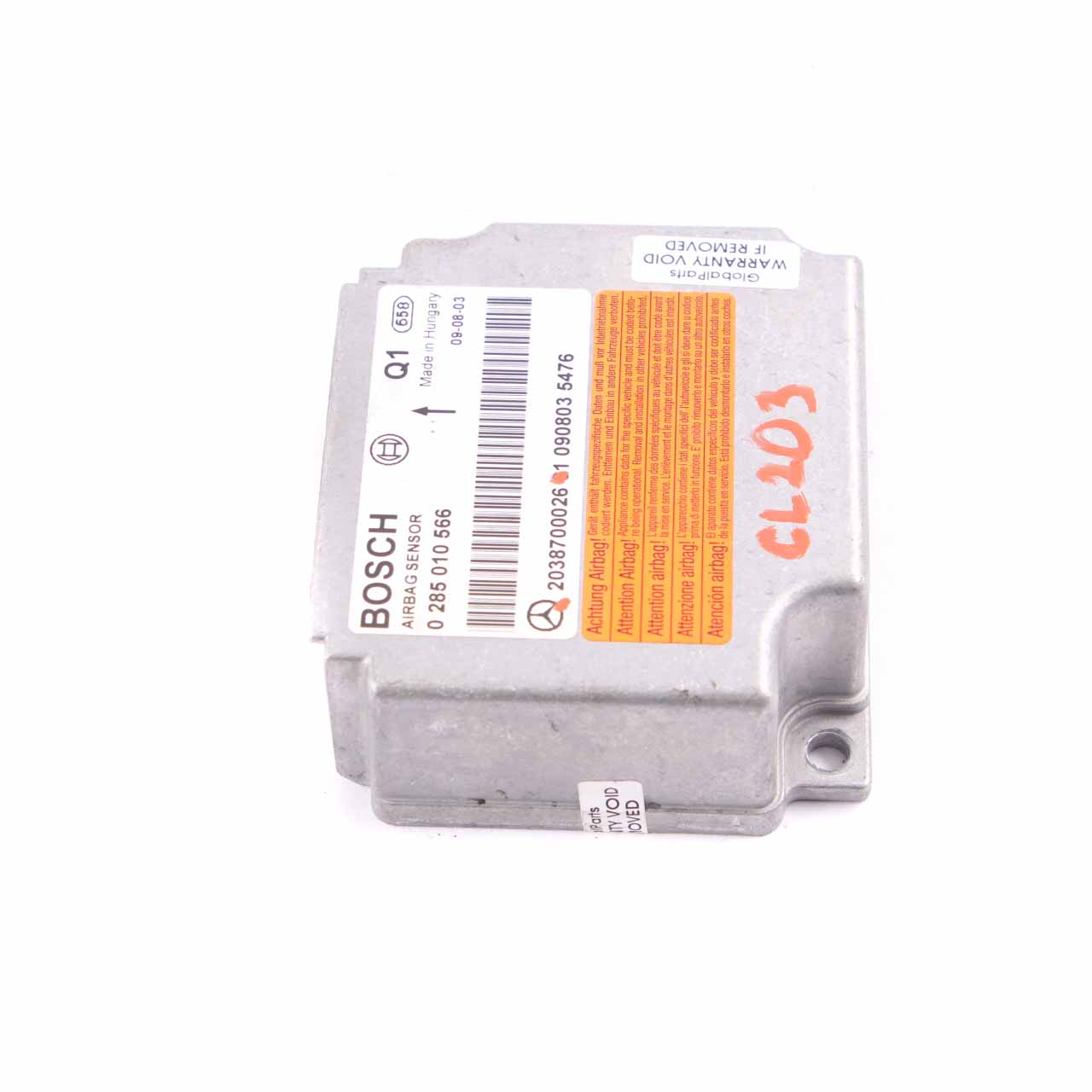 Mercedes W203 ECU Steuergerät Crash Impact Sensor Modul Airbag A2038700026