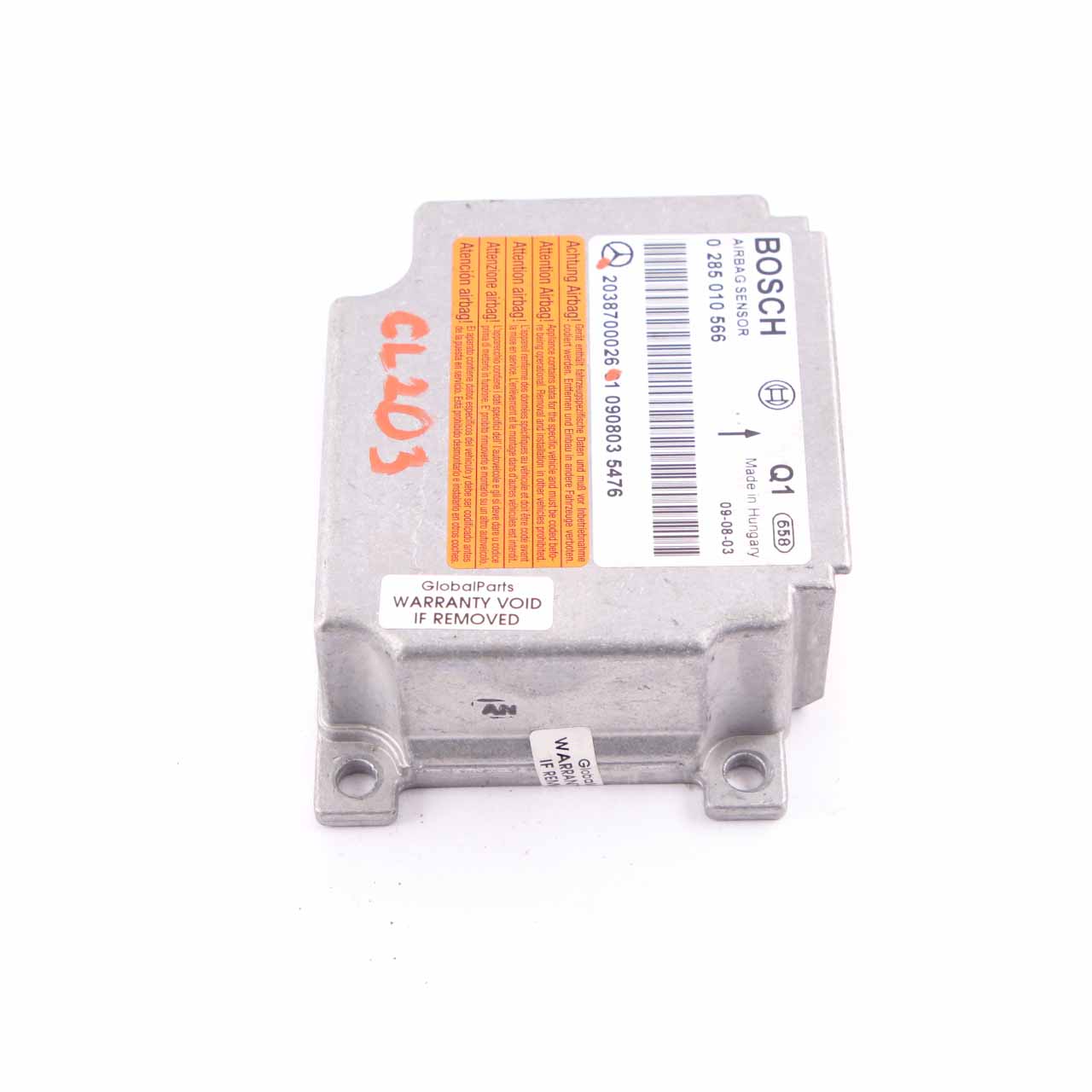 Mercedes W203 ECU Steuergerät Crash Impact Sensor Modul Airbag A2038700026