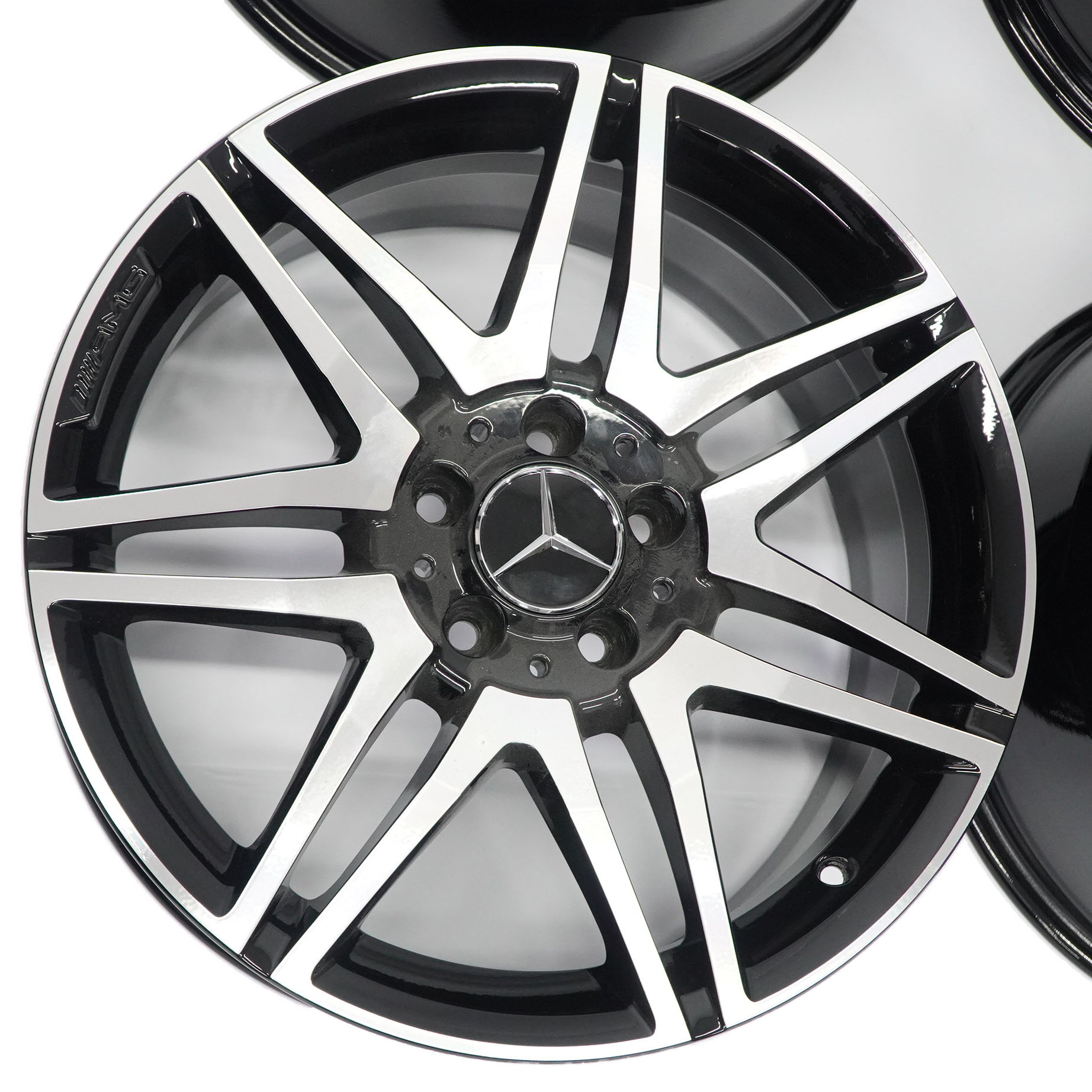 Mercedes W204 4x AMG Leichtmetallfelge 18" 7,5J/8,5J 7 Doppelspeiche poliert