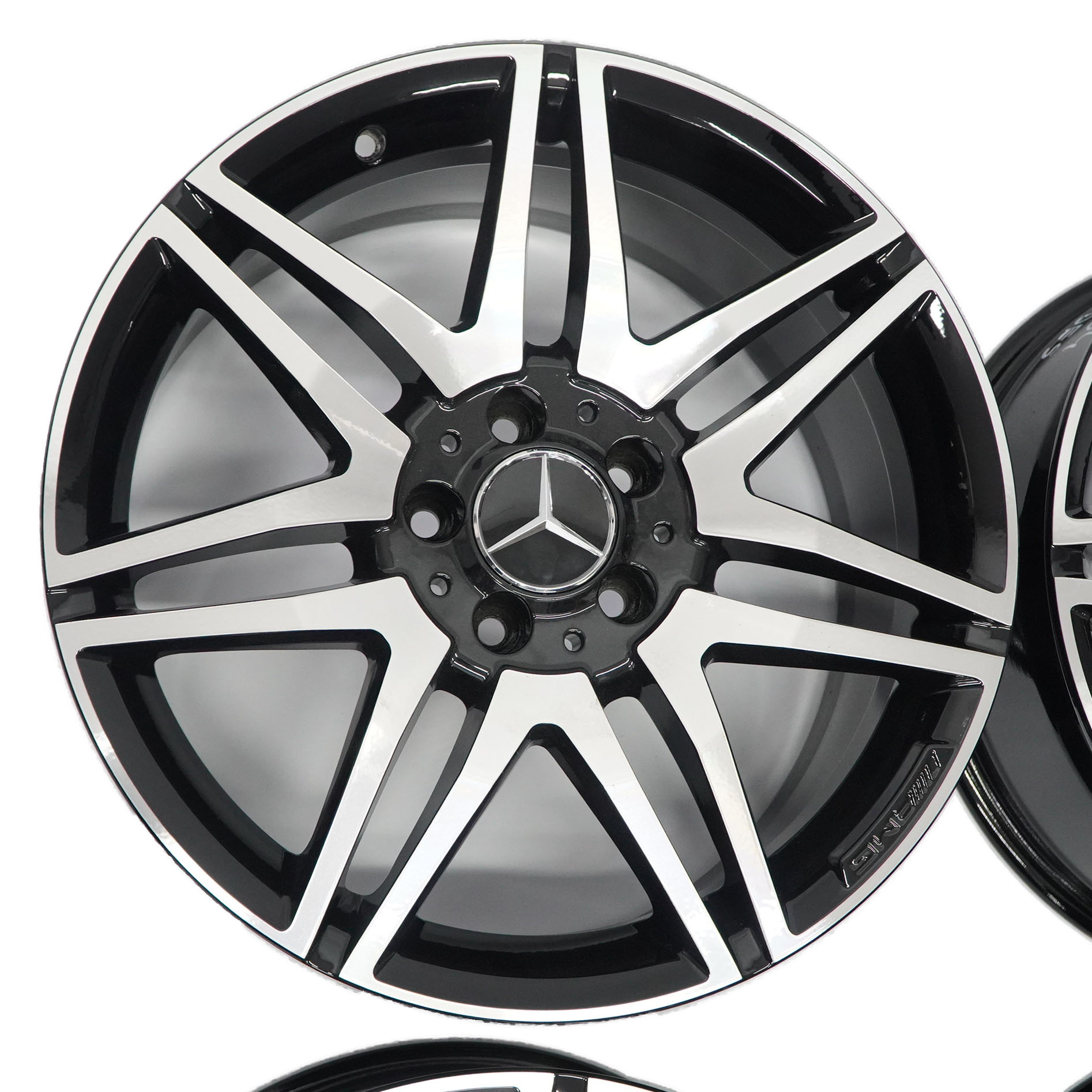 Mercedes W204 4x AMG Leichtmetallfelge 18" 7,5J/8,5J 7 Doppelspeiche poliert