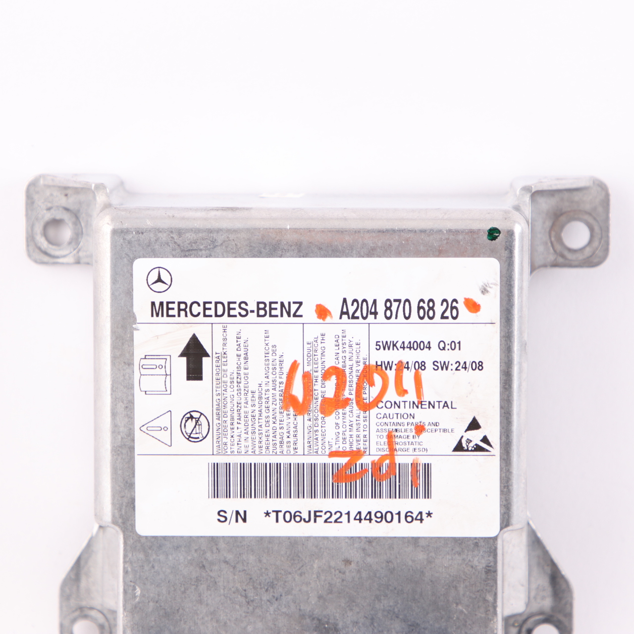 Mercedes W204 ECU Steuergerät Sensor Modul Airbag A2048706826