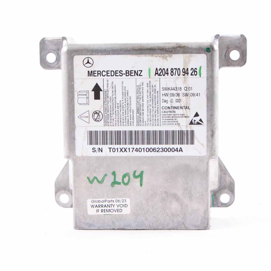 Mercedes W204 Airbag Modul Steuergerät SRS Sensor ECU A2048709426