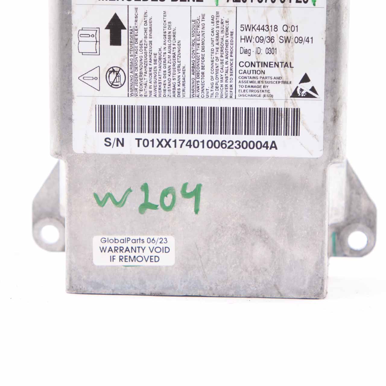 Mercedes W204 Airbag Modul Steuergerät SRS Sensor ECU A2048709426