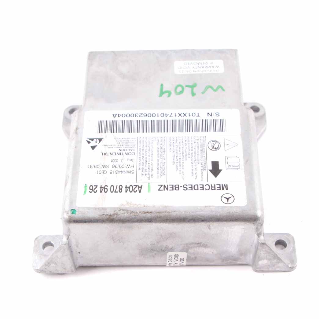 Mercedes W204 Airbag Modul Steuergerät SRS Sensor ECU A2048709426