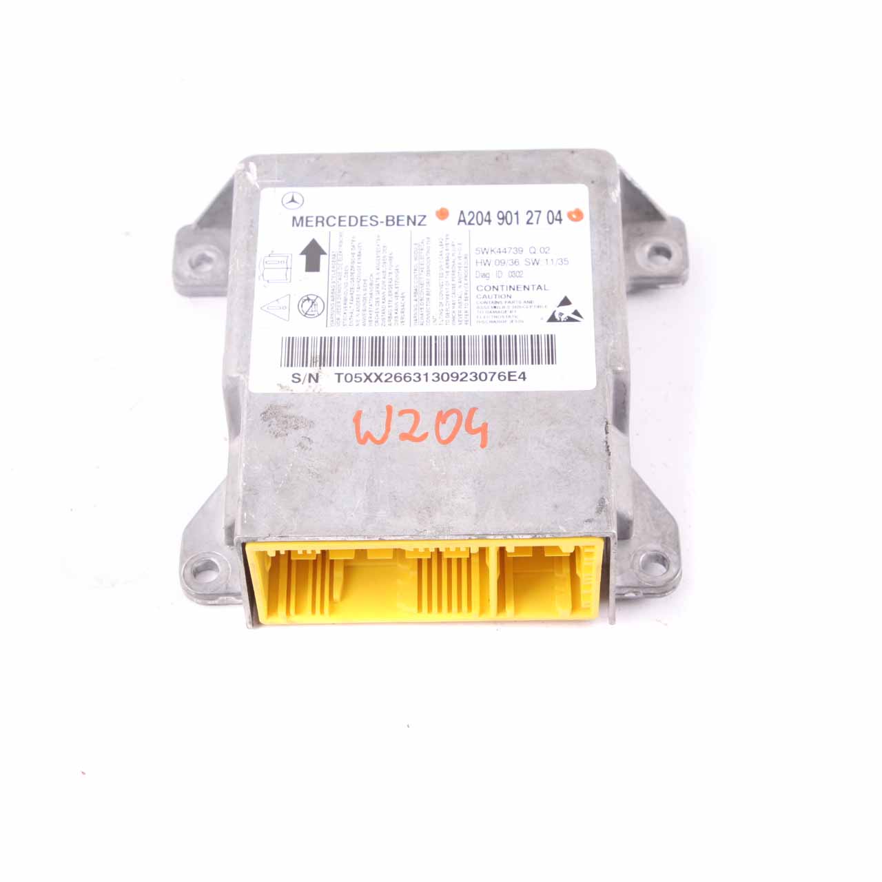 Mercedes W204 ECU Steuergerät Crash Impact Sensor Modul Airbag A2049012704