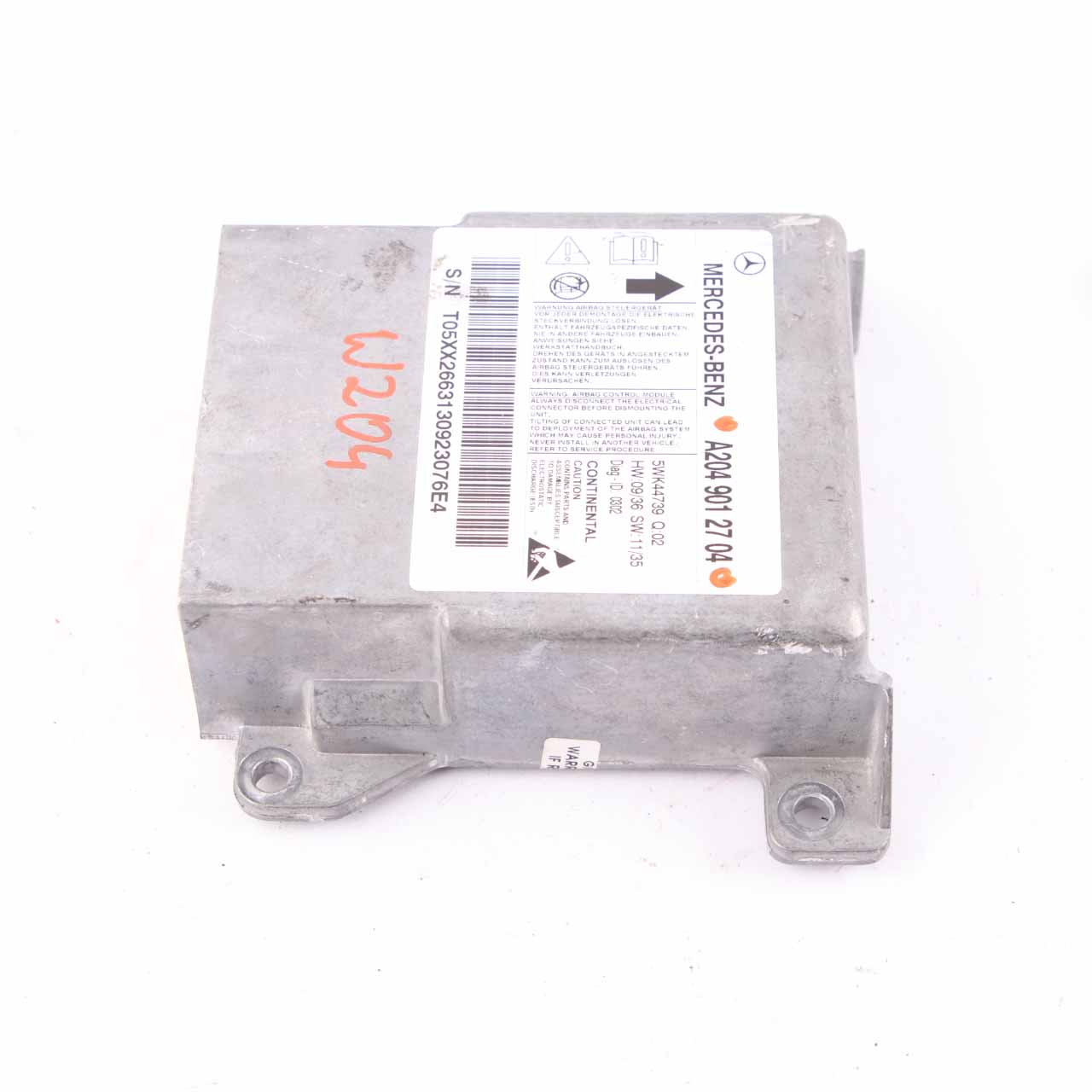 Mercedes W204 ECU Steuergerät Crash Impact Sensor Modul Airbag A2049012704