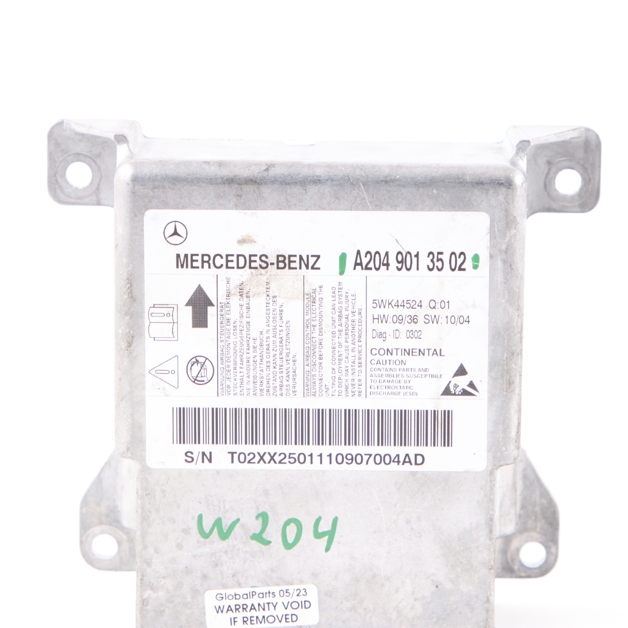 Mercedes W204 S204 Sicherheitsmodul SRS-Steuergerät ECU Modul A2049013502