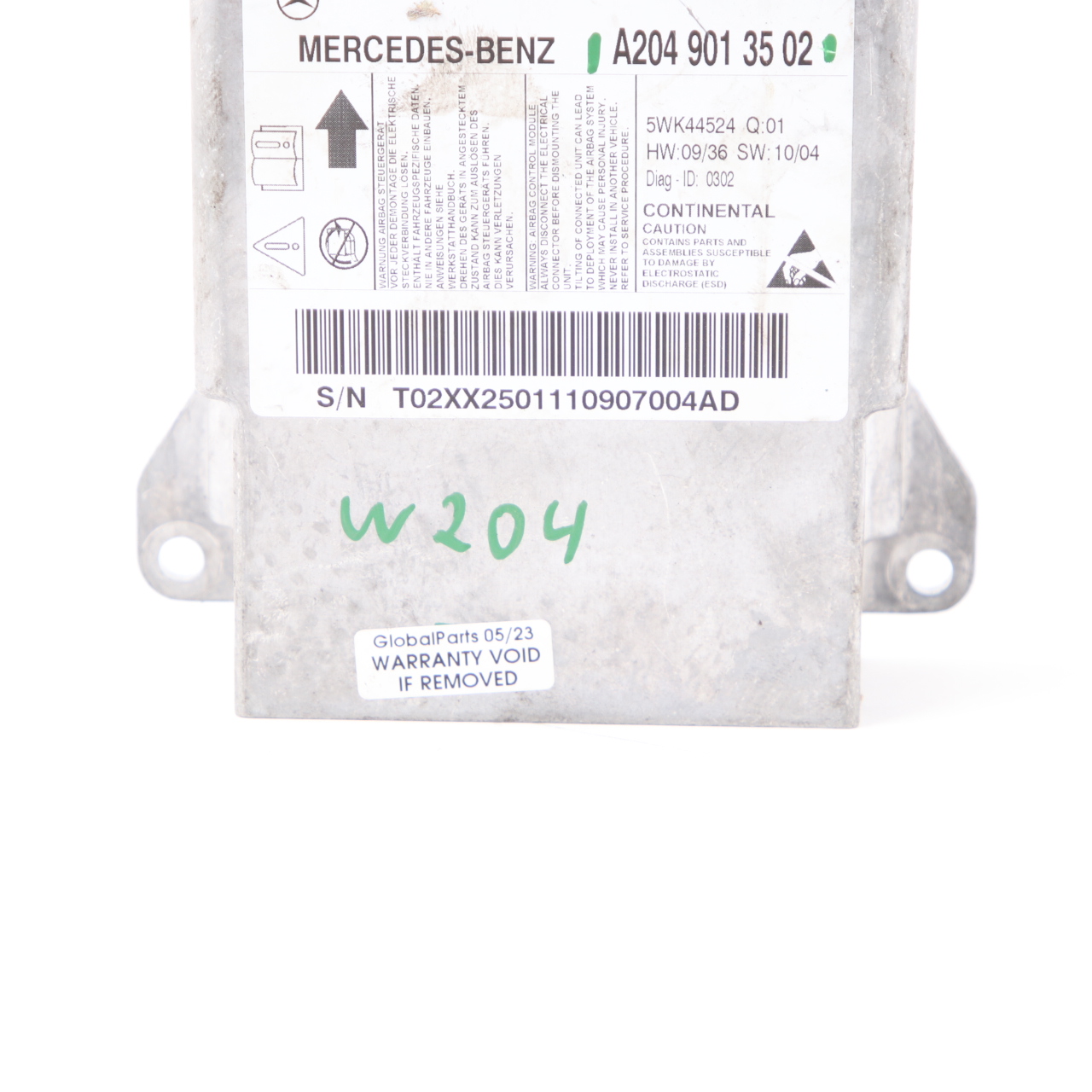 Mercedes W204 S204 Sicherheitsmodul SRS-Steuergerät ECU Modul A2049013502