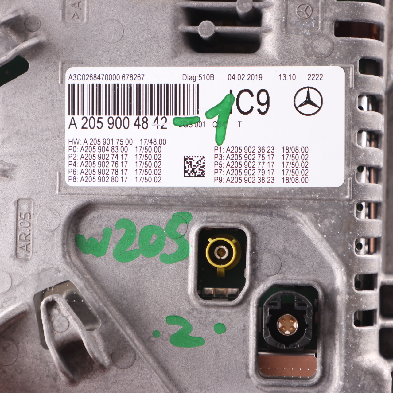 Mercedes W205 Display Kombi Instrument Tachoanzeige A2059004842