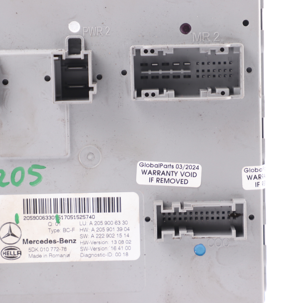 Mercedes W205 SAM Modul Front Body Comfort Steuergerät ECU A2059006330