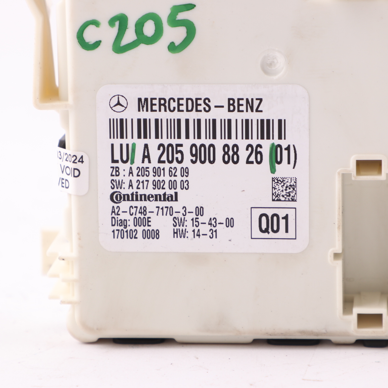 Mercedes C205 SAM Modul Heck Komfort Steuergerät ECU A2059008826