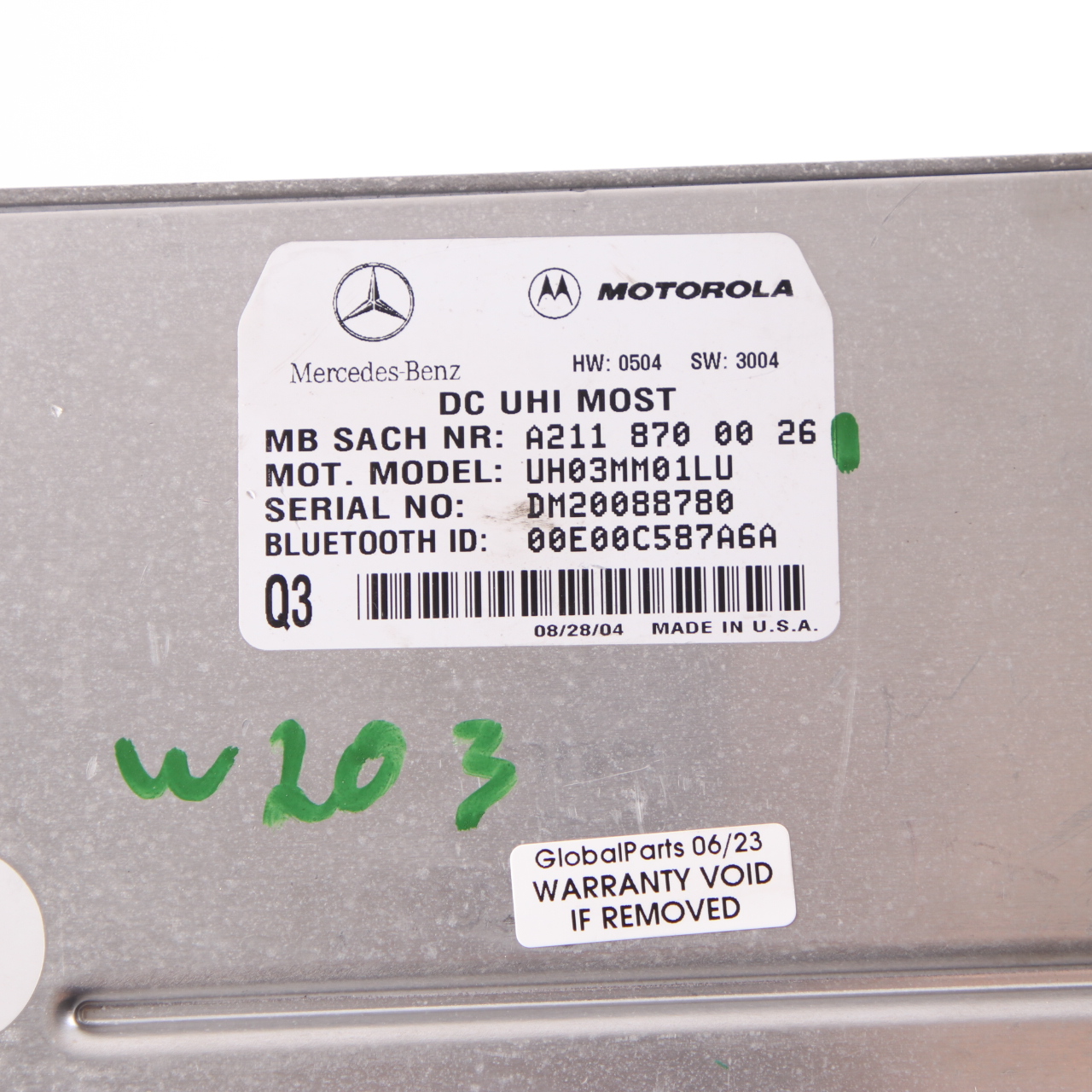 Mercedes W203 W211 W219 Bluetooth Modul Steuergerät Hands Free A2118700026