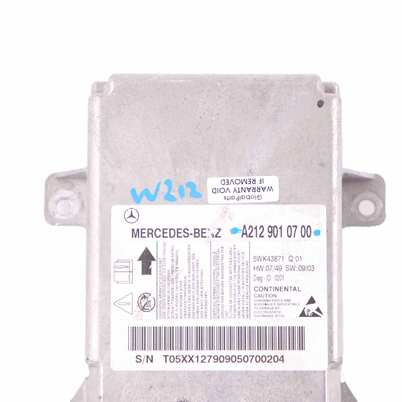 Mercedes W212 ECU Steuergerät Sensor Modul Airbag A2129010700