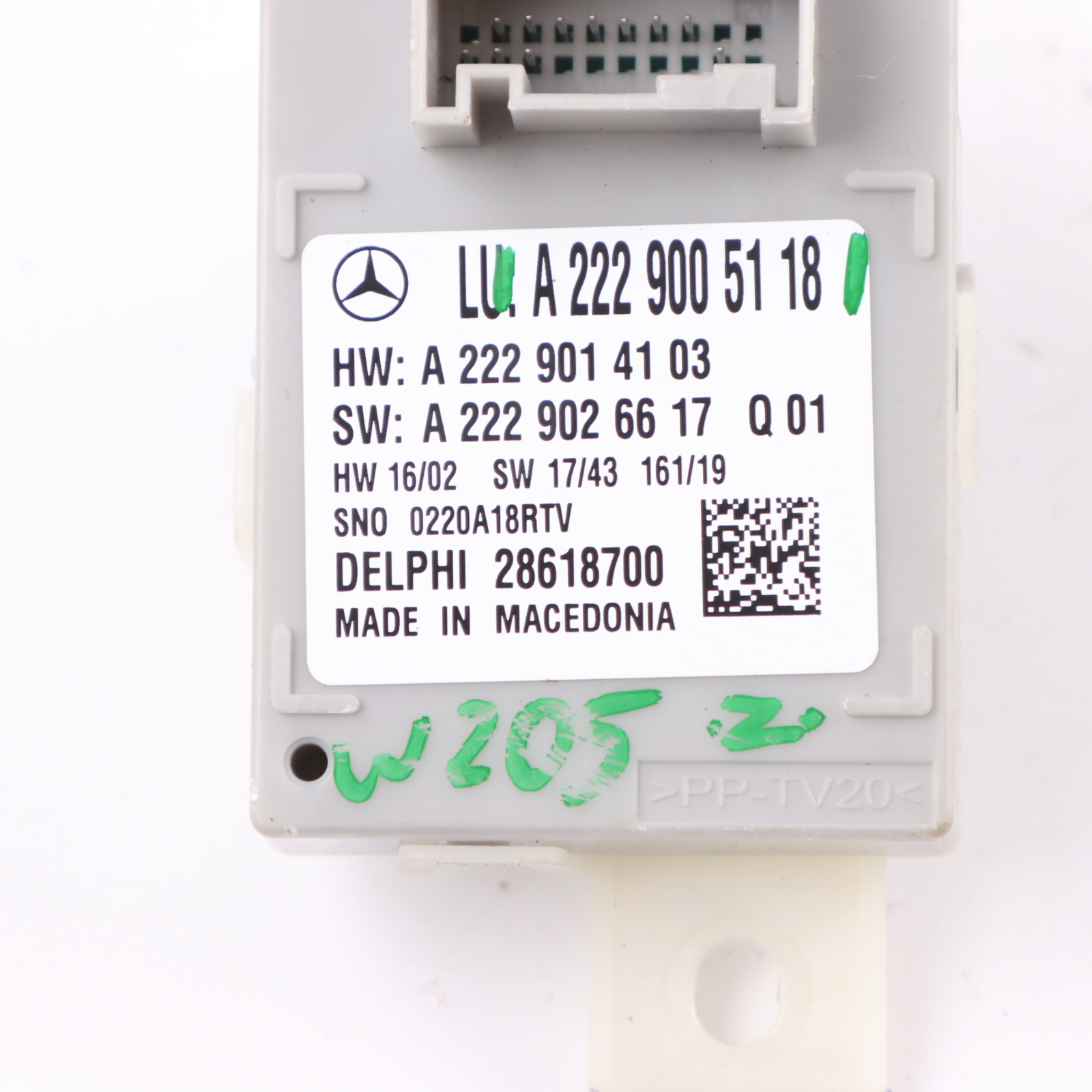 Mercedes W205 Ambient Color Light Modul ECU A2229005118