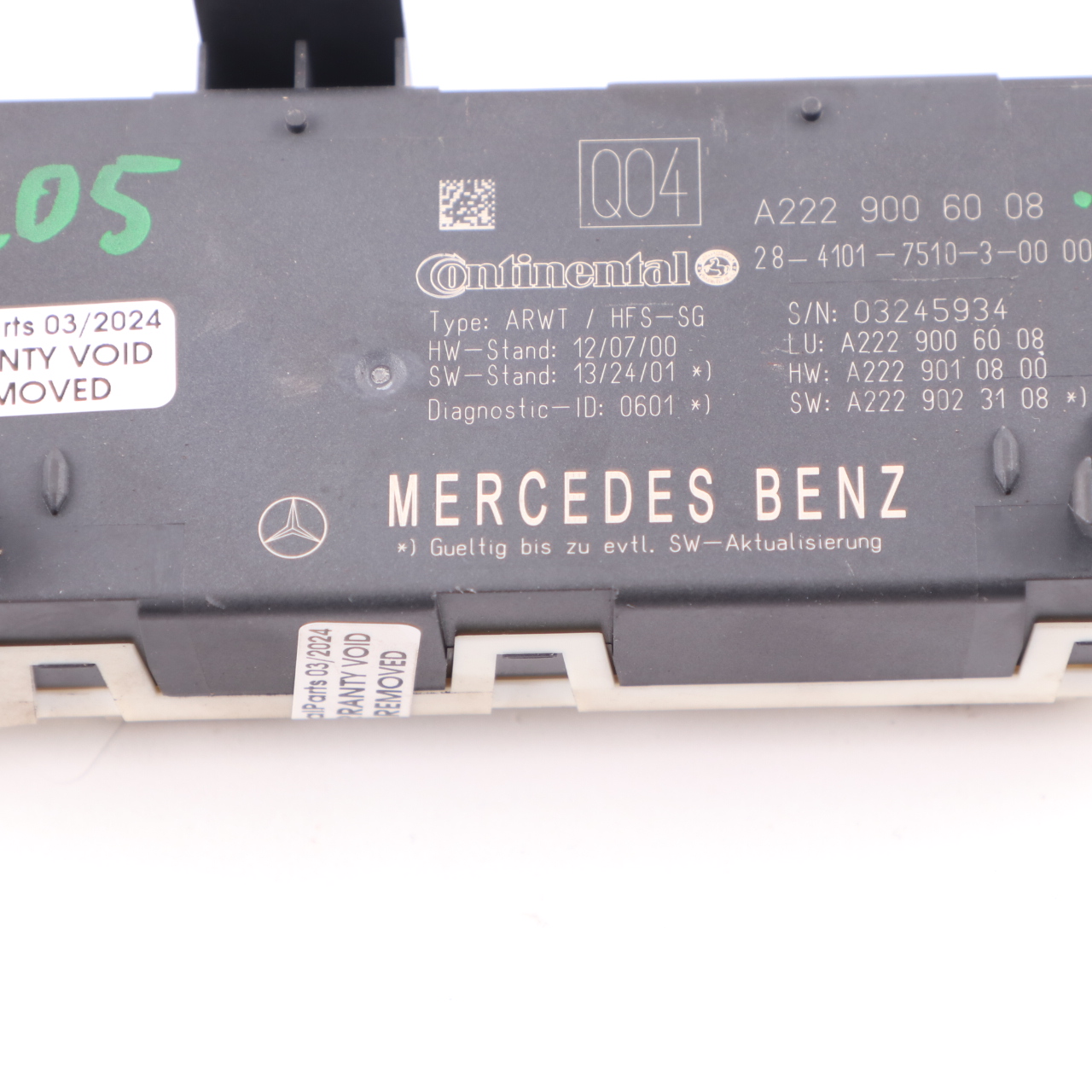 Mercedes W205 W217 W222 Heckklappe Kofferraum Deckel Steuermodul A2229006008