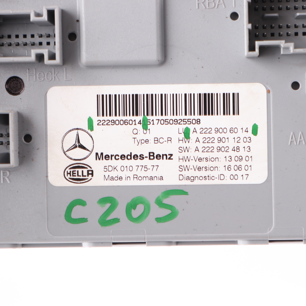 Mercedes S205 C205 SAM Modul hintere Komfort Steuergerät ECU A2229006014