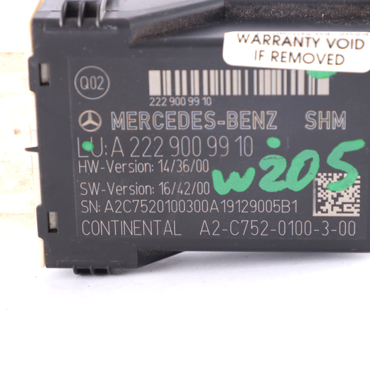 Mercedes W205 W213 C238 Sitz Heizung Heizungs Modul Steuergerät ECU A2229009910