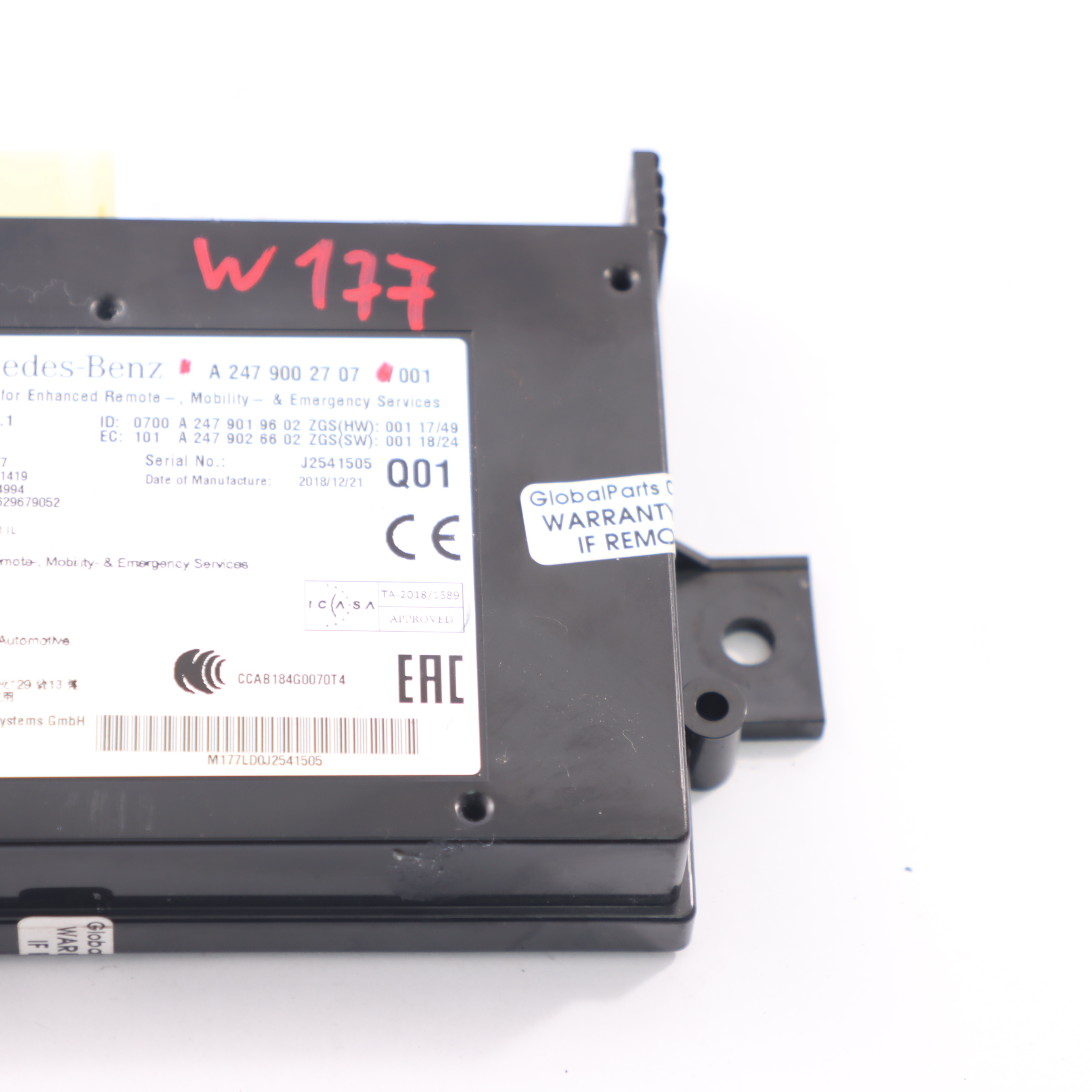 Kommunikations Modul Mercedes W177 W247 Hermes LTE Steuergerät A2479002707