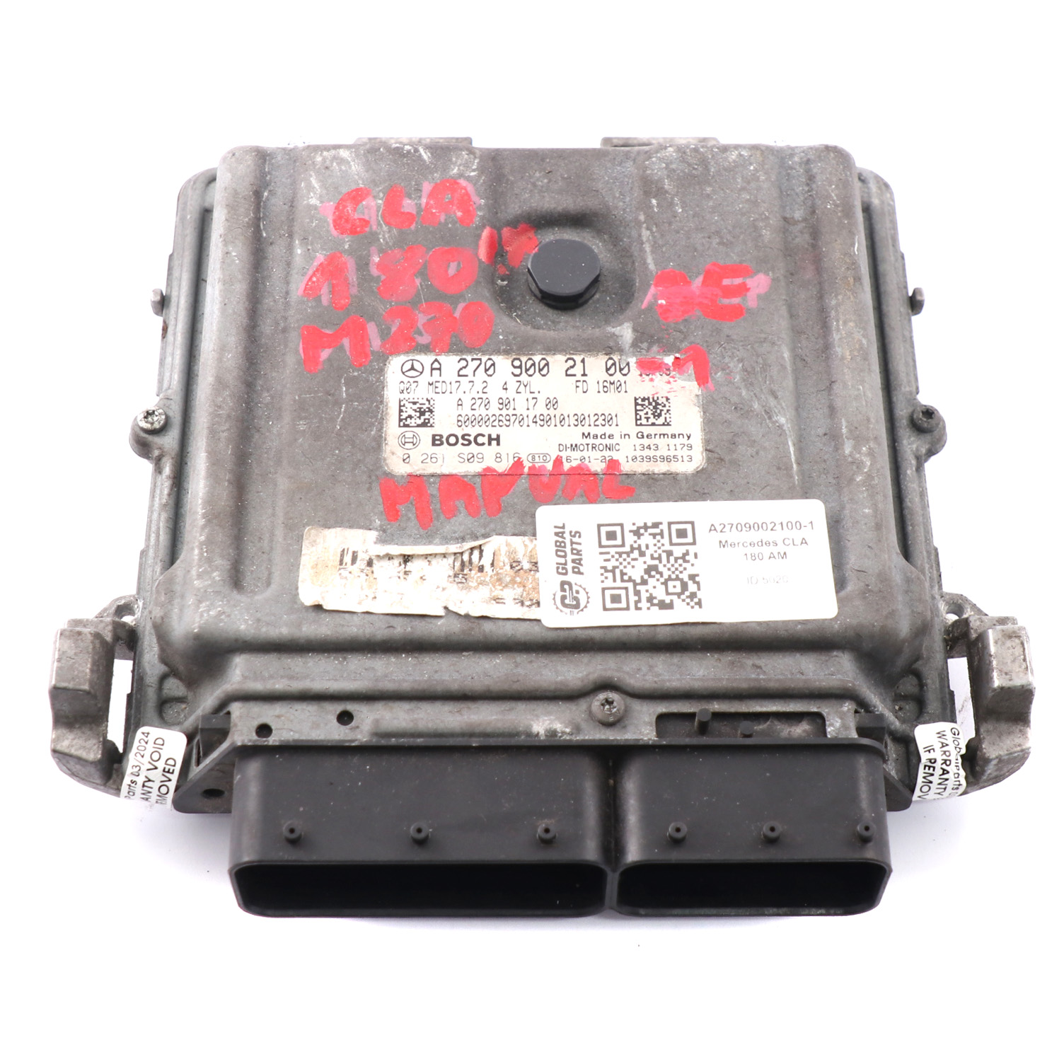 Mercedes W176 W246 A180 B180 BlauEFFICIENCY 270.910 122PS Motor ECU A2709002100