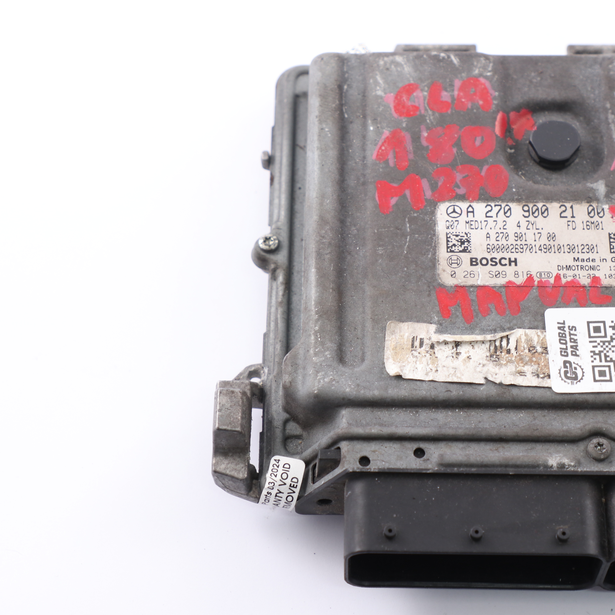 Mercedes W176 W246 A180 B180 BlauEFFICIENCY 270.910 122PS Motor ECU A2709002100