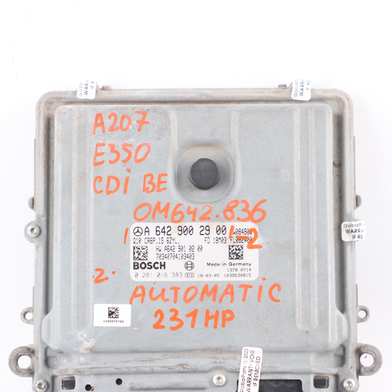 Mercedes W207 E350 CDI BlueEfficiency OM642.836 Motormodul ECU A6429002900