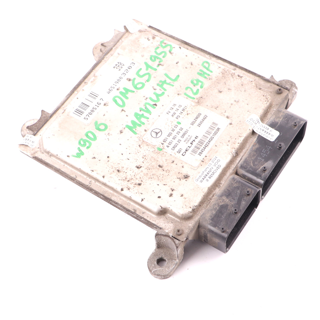 Mercedes W906 313 CDI OM651.955 129HP Dieselmotor ECU A6519003203 Handbuch