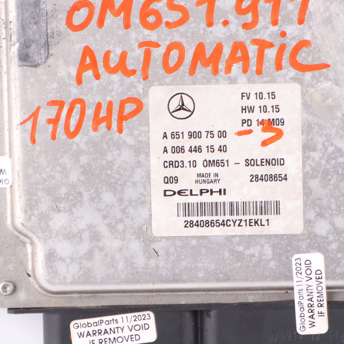 Mercedes W204 C220CDI BlueEFFICIENCY OM651.911 Motor ECU Kit A6519007500 Schlüss