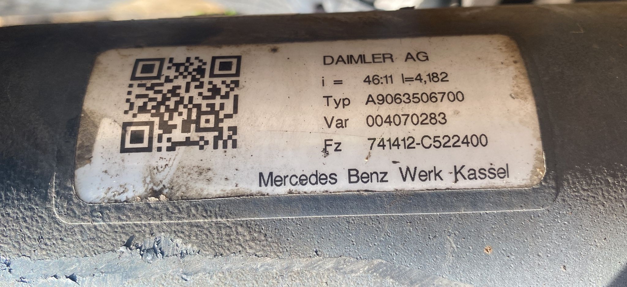 Mercedes Sprinter W906 Hinterachse Differential Diff A9063506700 741412 4,182