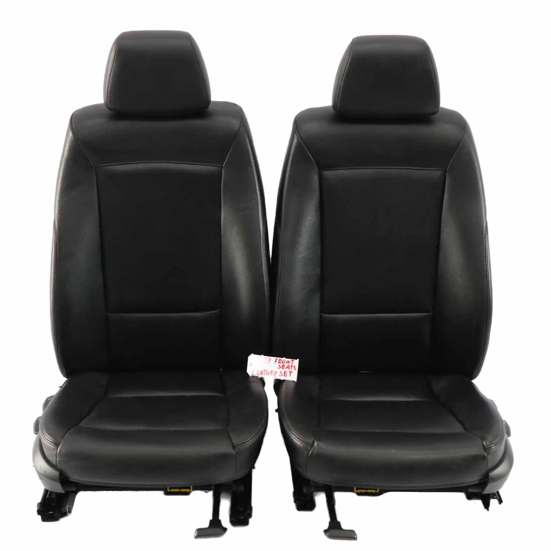 BMW E87 Schwarz Leder Interieur Vorne Links Rechts Sitz Sitze