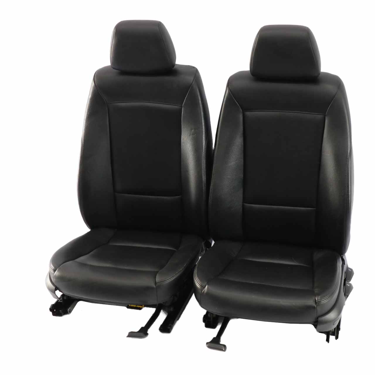 BMW E87 Schwarz Leder Interieur Vorne Links Rechts Sitz Sitze