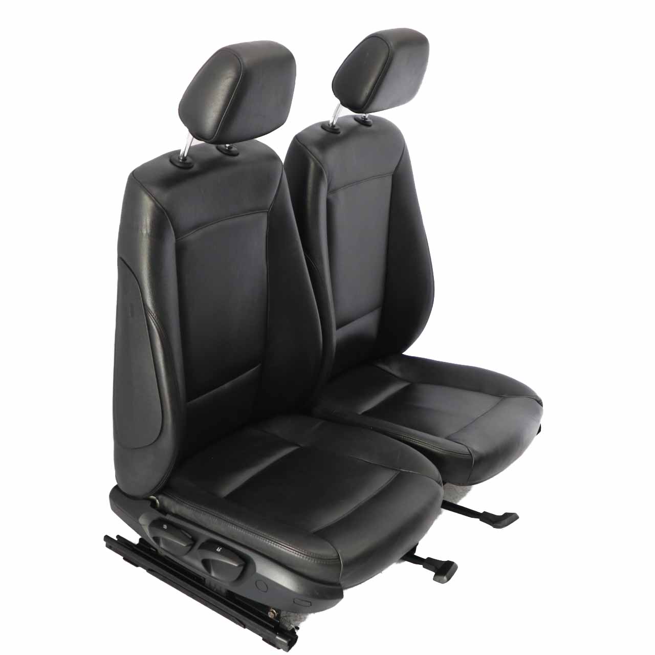 BMW E87 Schwarz Leder Interieur Vorne Links Rechts Sitz Sitze