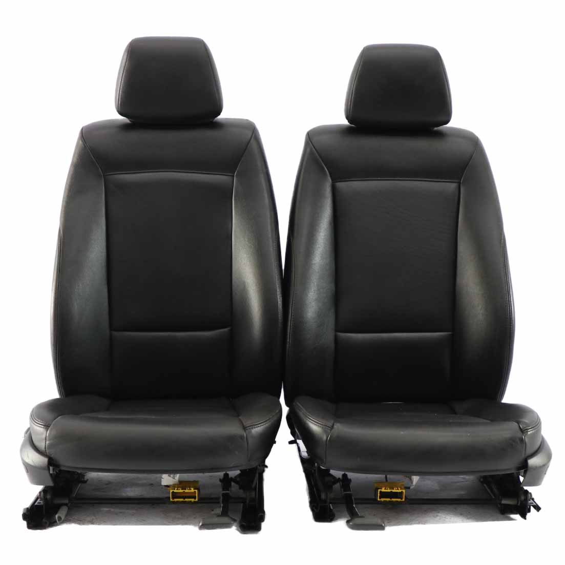 BMW E87 Schwarz Leder Interieur Vorne Links Rechts Sitz Sitze