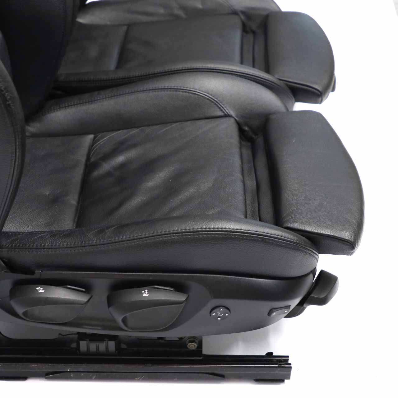 Ledersitze BMW E87 LCI M Sport Boston Schwarz Interieur Sitz Vorne Lendenwirbel