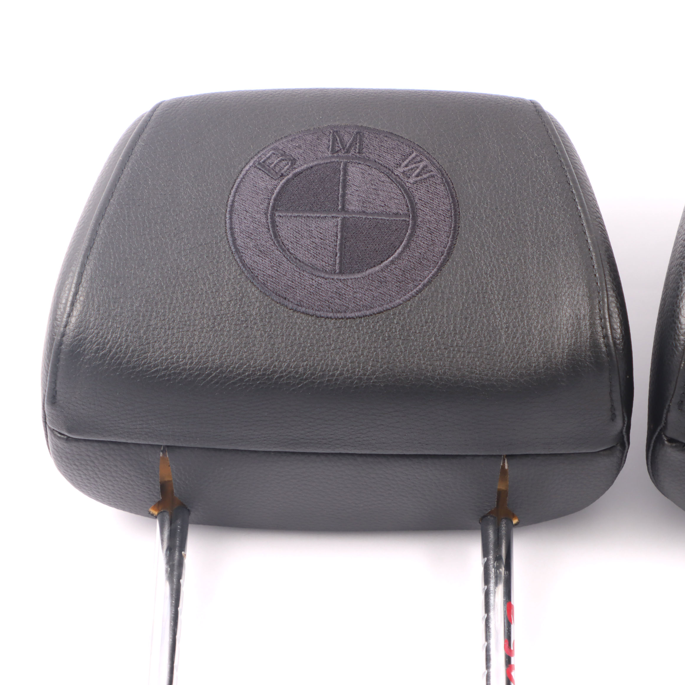 BMW E90 Headrest Front Seat Left Right N/O/S Black Imitation Leather BMW Logo