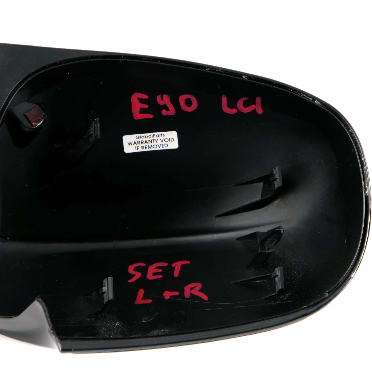 BMW 3 Series E90 LCI Left Right Cover Cap N/O/S Casing Wing Mirror Black Set