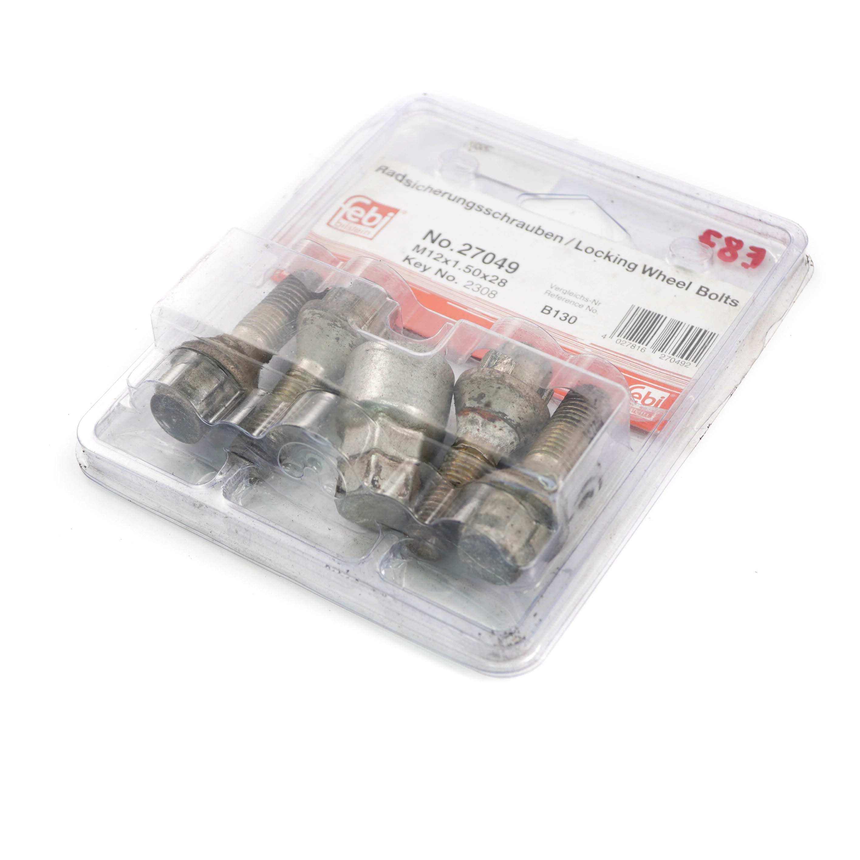 BMW 1 E87 Febi 27049 Locking Wheel Bolt Locks Security Nut Set M12x1.5x28